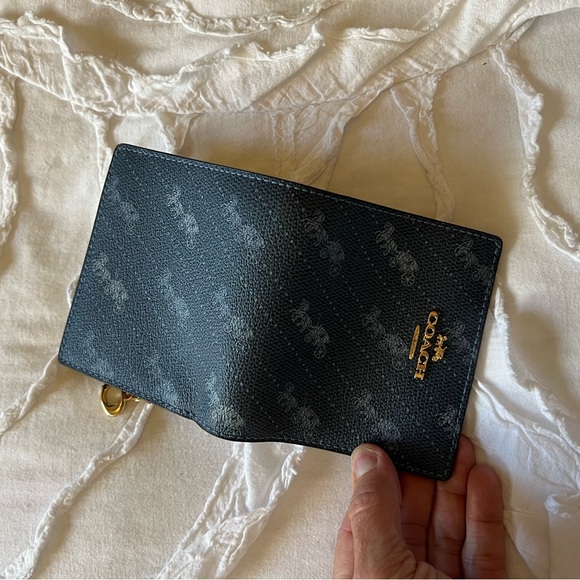 COACH Blue Signature Compact Wallet - Picture 6 of 6